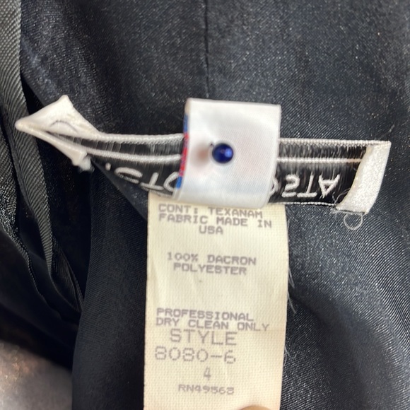 Victor Costa Vintage Black Off the Shoulder, V Back with Bow at Waist - Picture 15 of 17